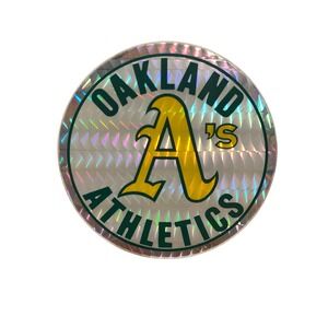 Vintage‎ 1990s Oakland Athletics Holographic Sticker Decal Collectible Fan Gear
